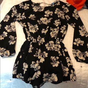Black Floral Romper- Worn Once